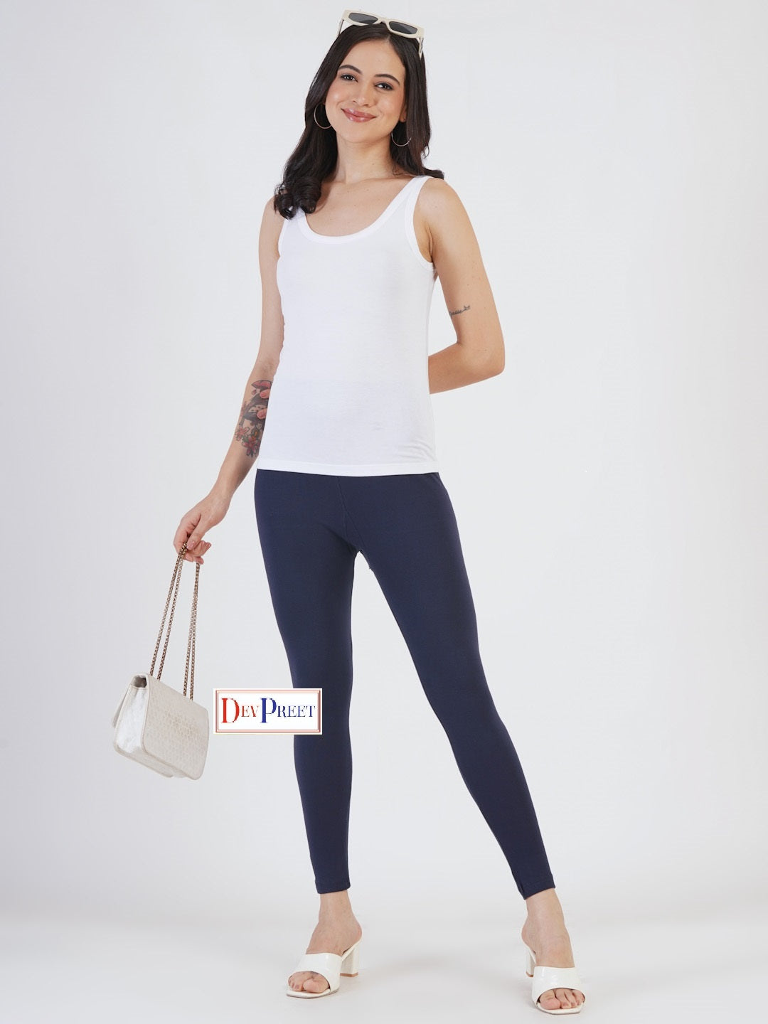 DEVPREET Soft Cotton Lycra Skin Fit Leggings for Girls and Women's
