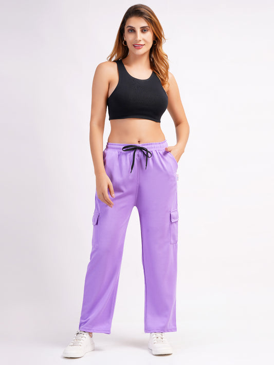 DEVPREET Women Four Pocket Cargo Pants Lavender