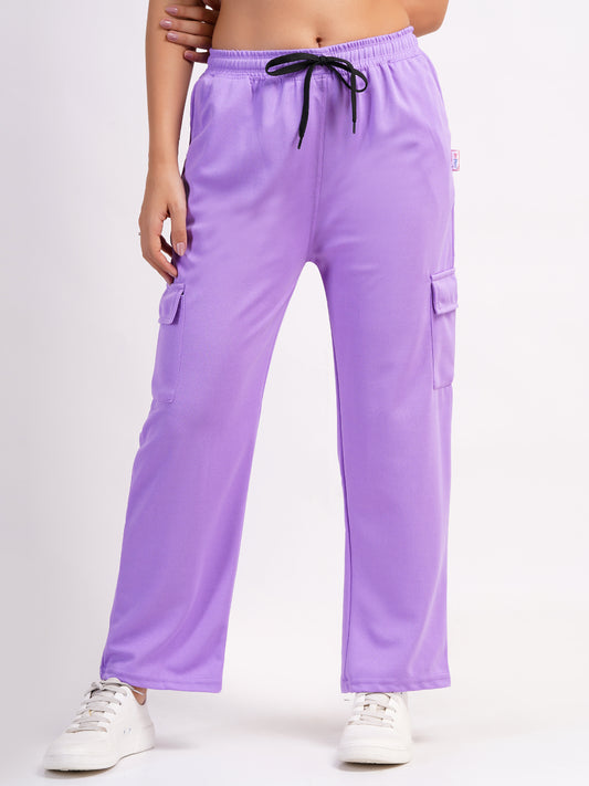 DEVPREET Women Four Pocket Cargo Pants Lavender